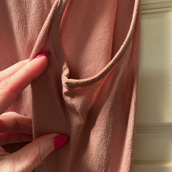 Active USA mauve sleeveless blouse with black tie ribbon size medium pretty top - Picture 7 of 8